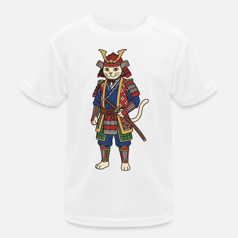 cat samurai Kids Functional T-Shirt