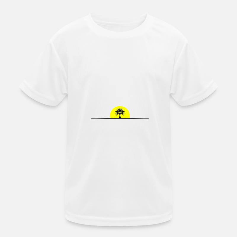 Palm Tree Sun Line Kids Functional T-Shirt