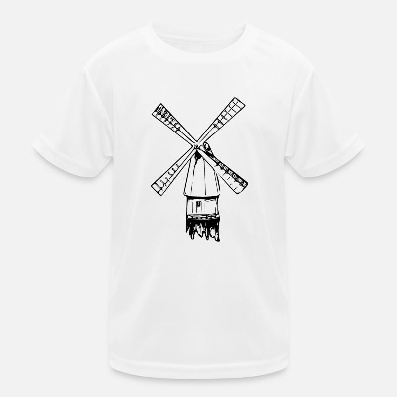 Vintage nostalgische Windmühle Kinder Funktions-T-Shirt