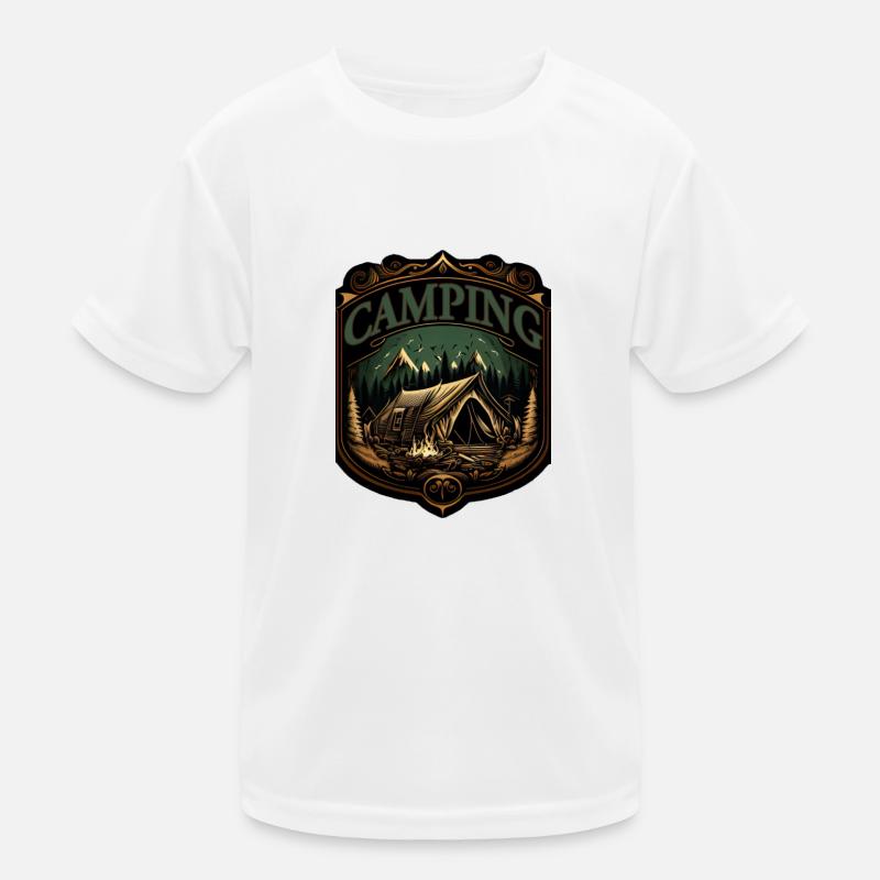 Camping logo Kinder Funktions-T-Shirt