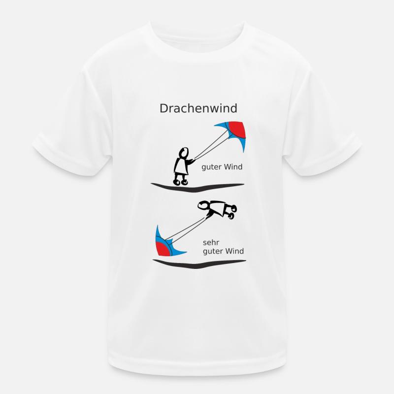 Drachenwind - Kinder Funktions-T-Shirt - Weiß