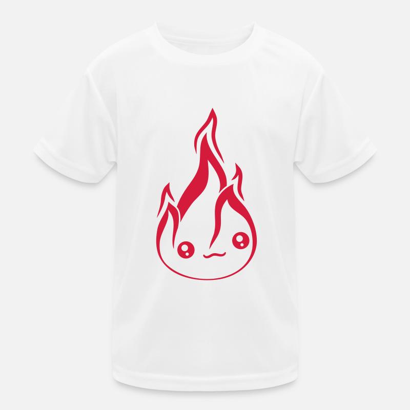 small cute face cute comic cartoon fire f Kids Functional T-Shirt