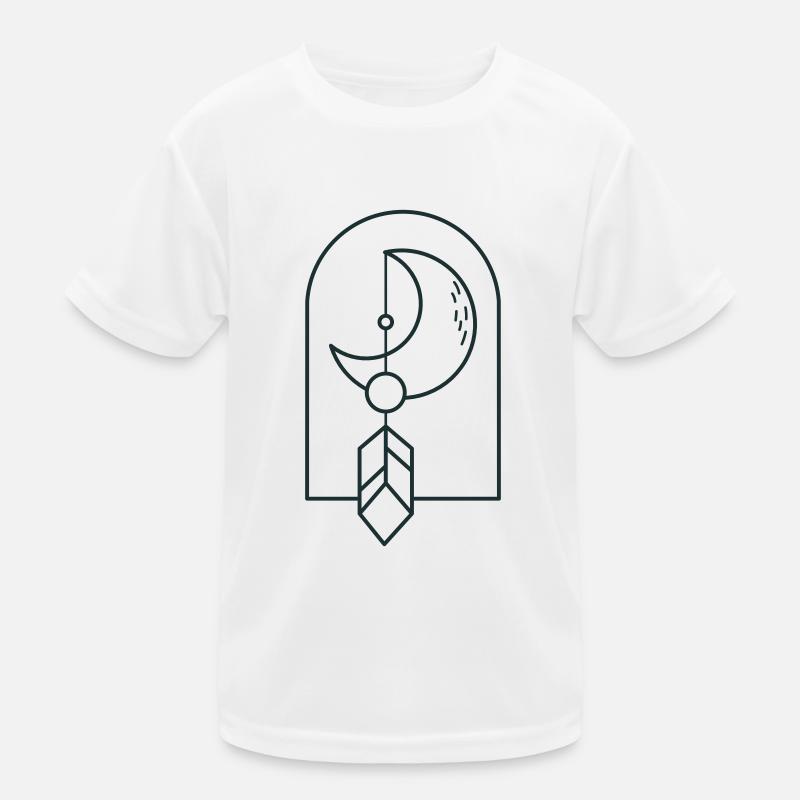 BOHO lune et plume de chute sur un arc T-shirt sport Enfant