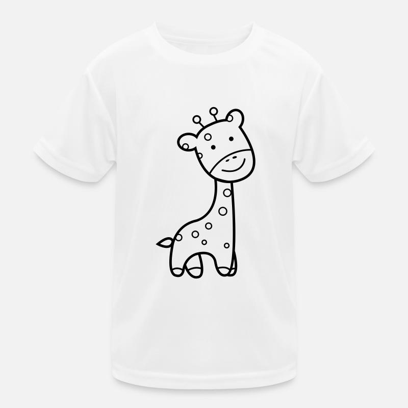 Giraffe - Kinder Funktions-T-Shirt - Weiß