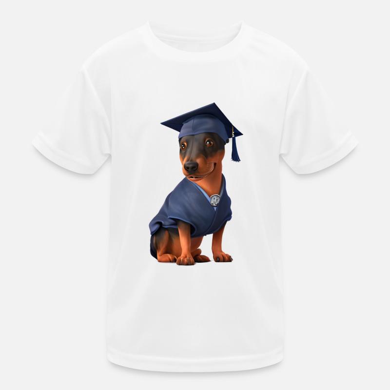 Bachelor Dobermann Schulabschluss Studium Hunde Kinder Funktions-T-Shirt