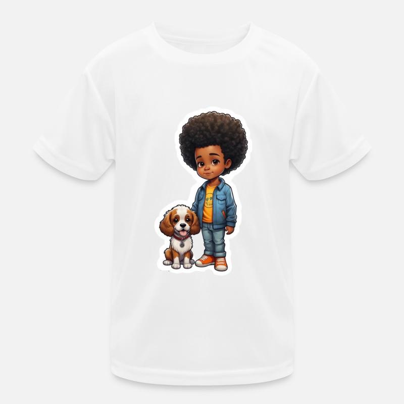 Kind Hund Geschenkidee Afrolocken Kinder Funktions-T-Shirt