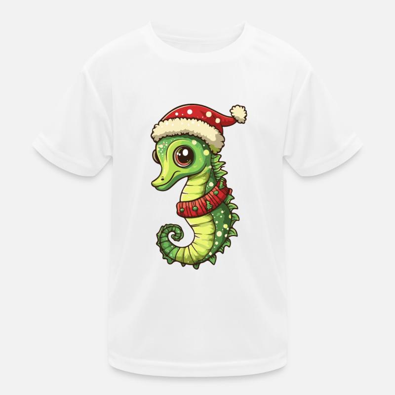 Bande dessinée de Noël hippocampe T-shirt sport Enfant