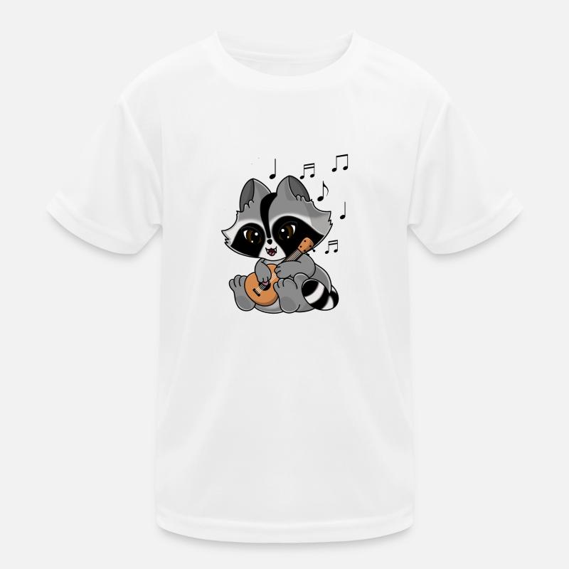 Snuggles der Waschbär spielt Gitarre Kinder Funktions-T-Shirt