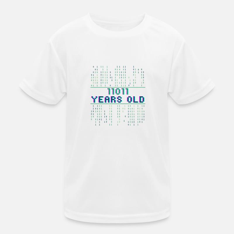 27. Geburtstag 27 Jahre alt Binärcode Coder Kinder Funktions-T-Shirt