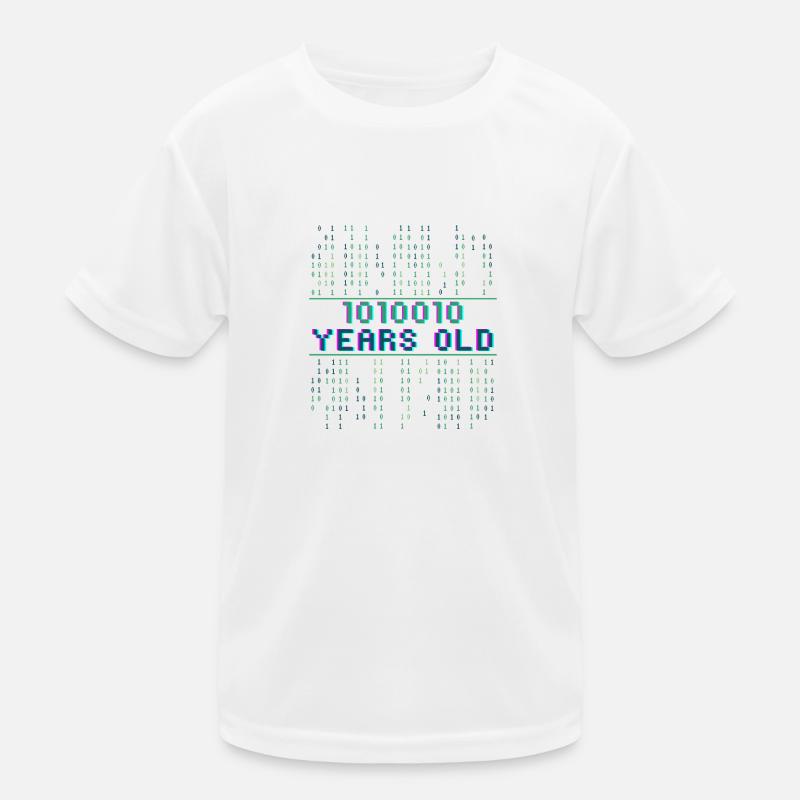 82. Geburtstag 82 Jahre alt Binärcode Informatik Kinder Funktions-T-Shirt