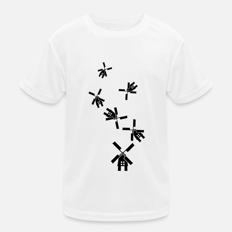 Windmühle Ivon Silhouette Kinder Funktions-T-Shirt