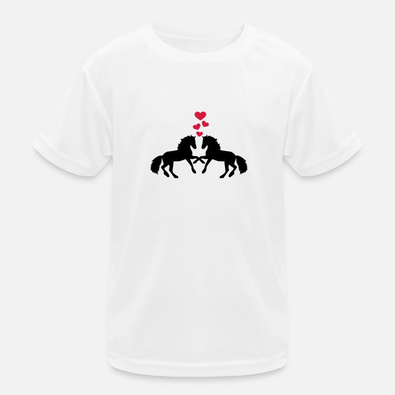Pferd - Kinder Funktions-T-Shirt - Weiß
