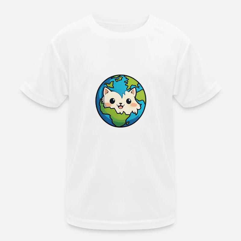 Katzen Erde Kinder Funktions-T-Shirt
