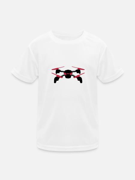 Drohne - Kinder Funktions-T-Shirt - Weiß - Vorne