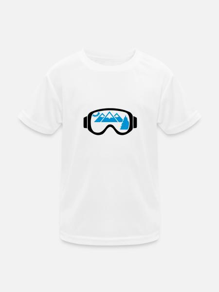 Ski goggles - Kids Functional T-Shirt - white - Front