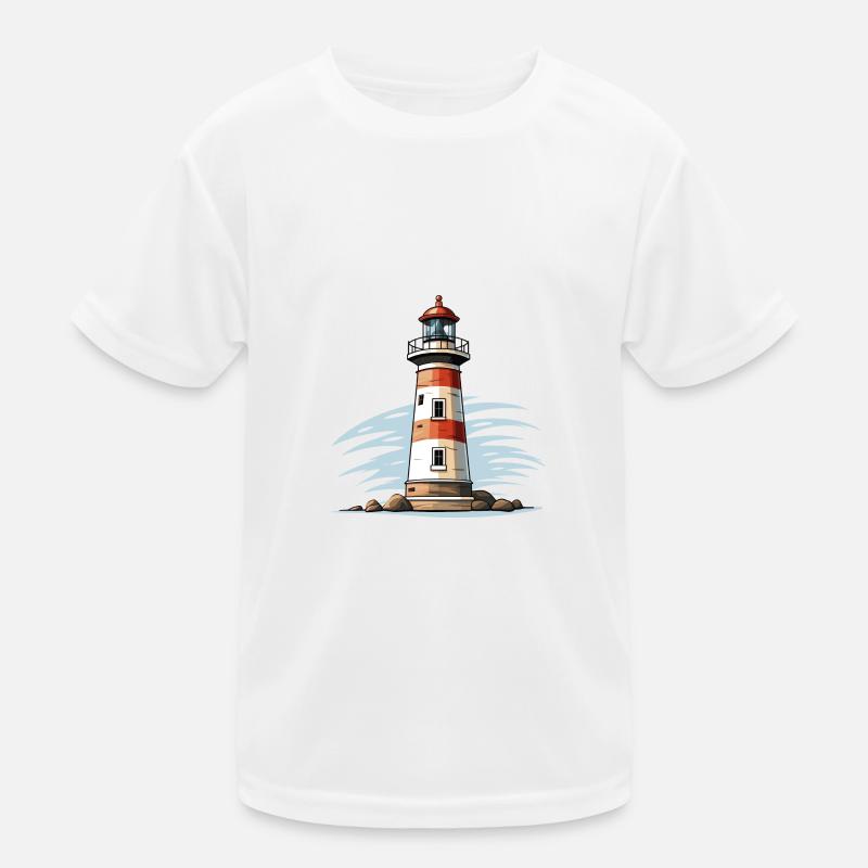 Leuchtturm am Meer Kinder Funktions-T-Shirt