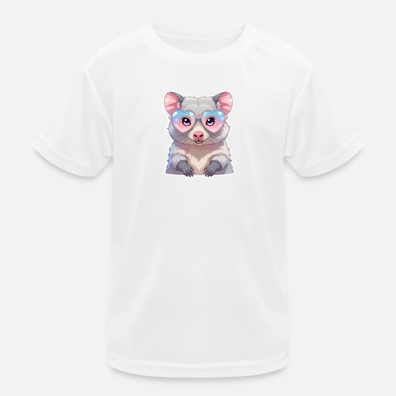 Opossum with glasses Kids Functional T-Shirt