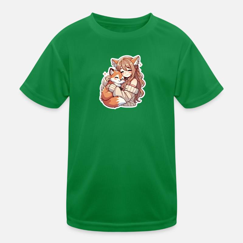 Mädchen mit Fuchs Kinder Funktions-T-Shirt