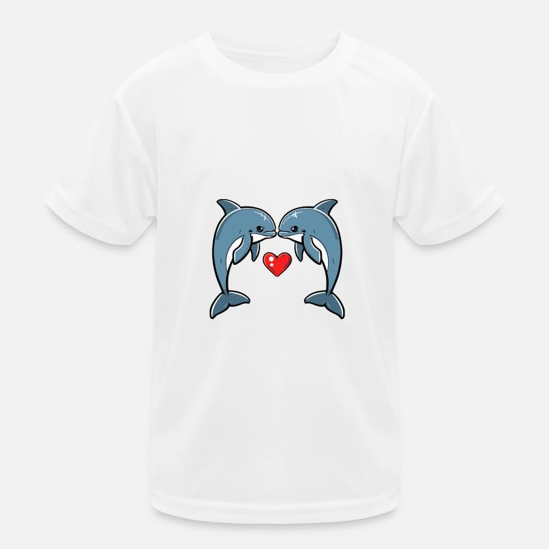 Delfin Paar Valentinstag Kinder Funktions-T-Shirt