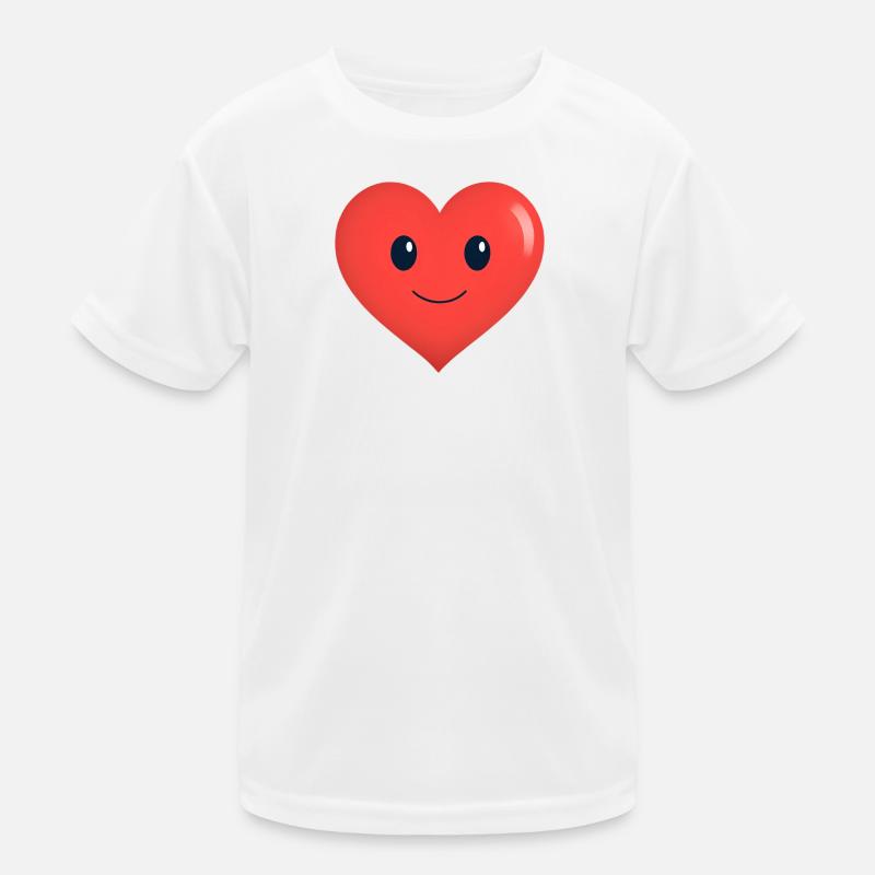 Heart Smiles Form Red Kids Functional T-Shirt