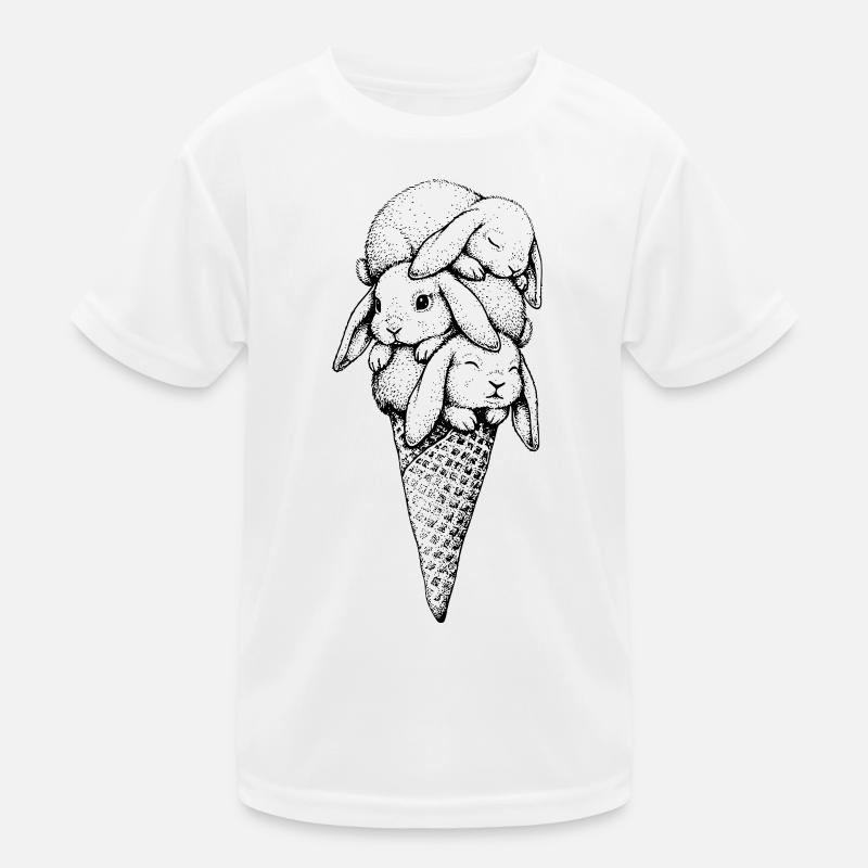 Häschen Eiscreme Kinder Funktions-T-Shirt