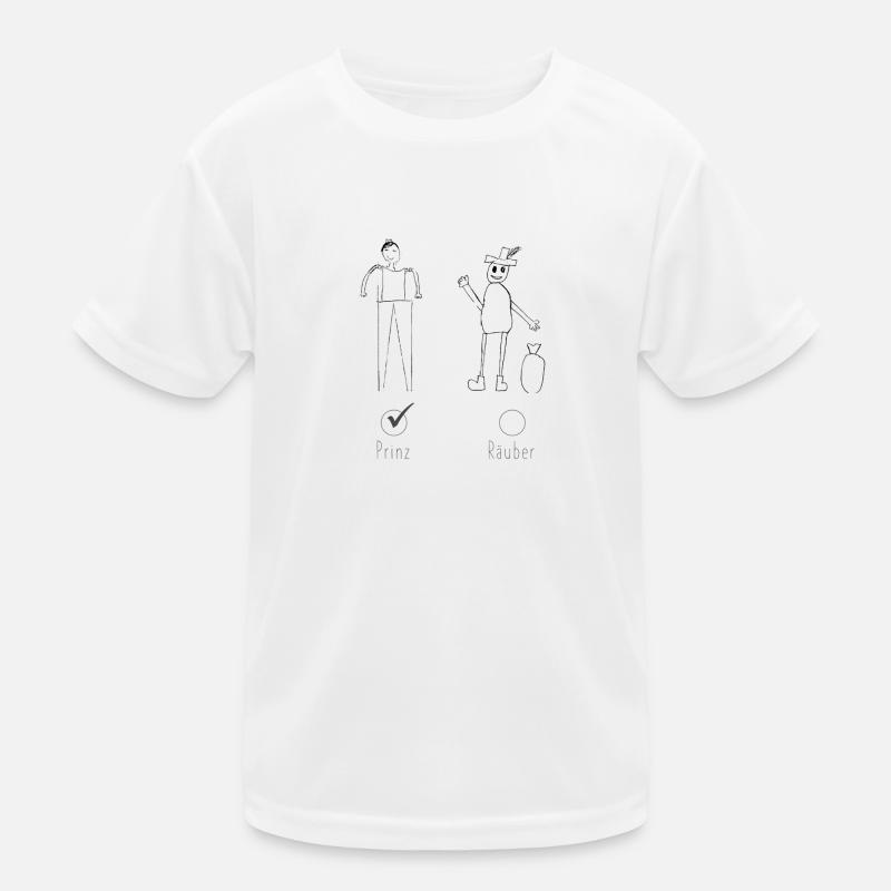 Prinz oder Räuber? Prinz! - Kinder Funktions-T-Shirt - Weiß