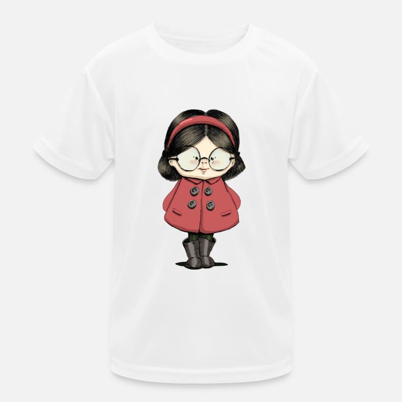 Mädchen mit Brille Kinder Funktions-T-Shirt