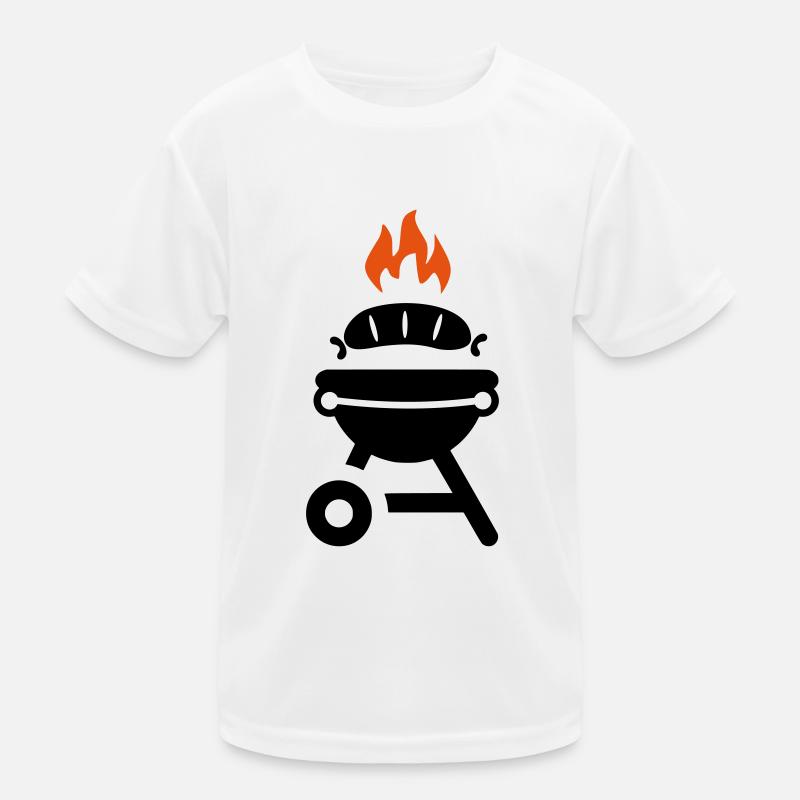 Grill mit Wurst Kinder Funktions-T-Shirt