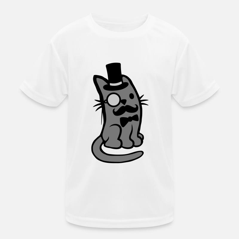 Sir Katze Bart Mann Kinder Funktions-T-Shirt