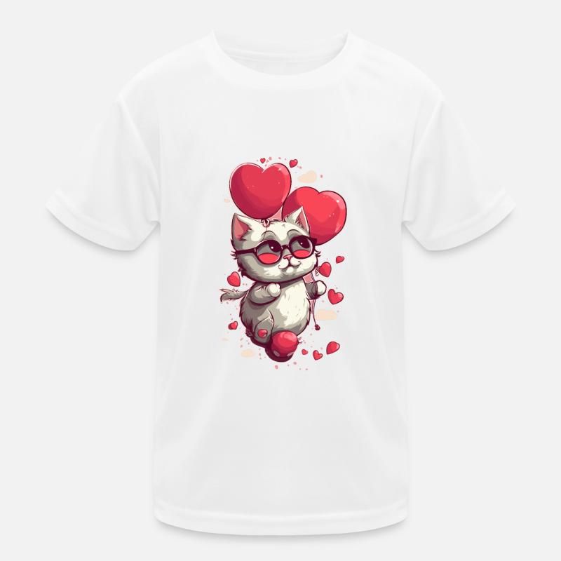 Chibi Love Cat Kids Functional T-Shirt