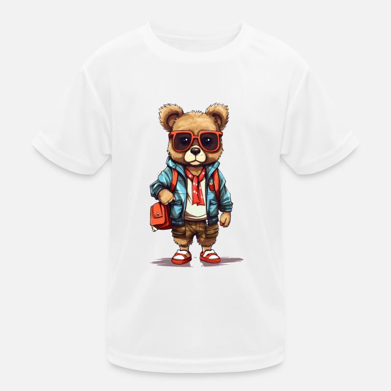 Cute Bear Cartoon Kinder Funktions-T-Shirt