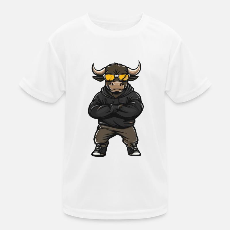 Stier Comic Kinder Funktions-T-Shirt