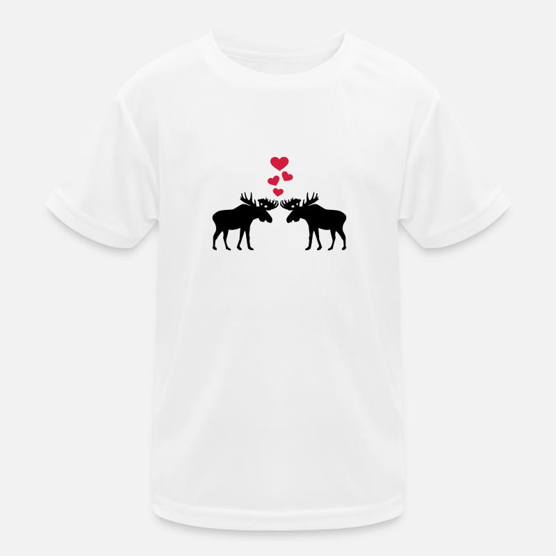 Elch - Kinder Funktions-T-Shirt - Weiß