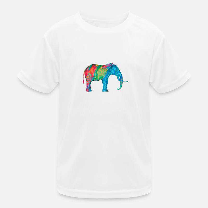 Colorful elephant with original drawing Hans Hansen Kids Functional T-Shirt