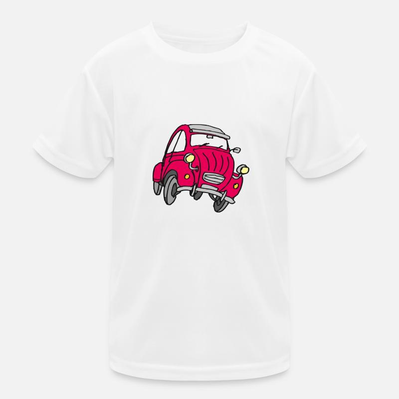 Comic Kleinwagen Rot Kinder Funktions-T-Shirt