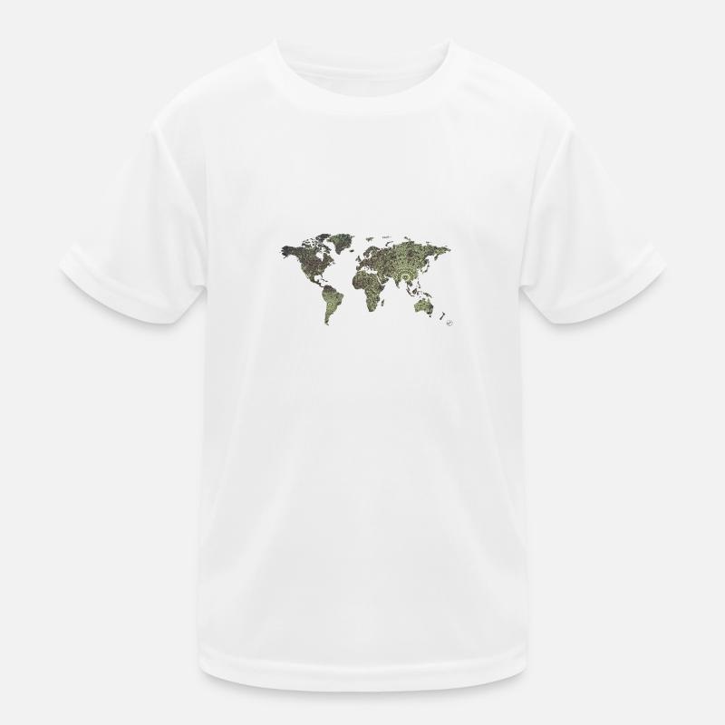 Weltkarte mit Mandala Kinder Funktions-T-Shirt