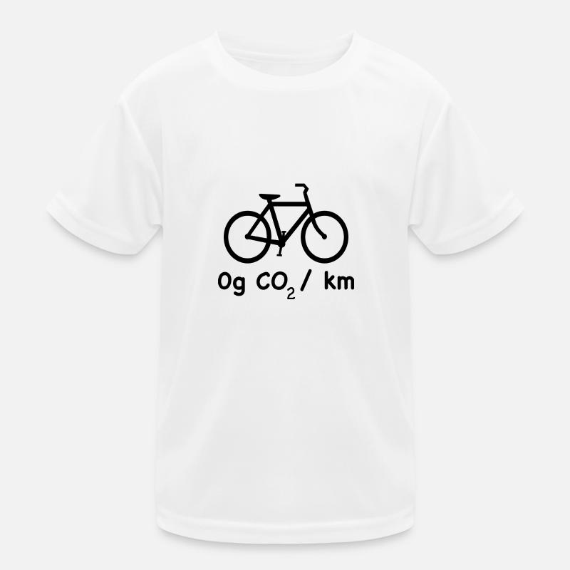 Bicycle is cool - 0g CO2 per kilometer - Kids Functional T-Shirt - white