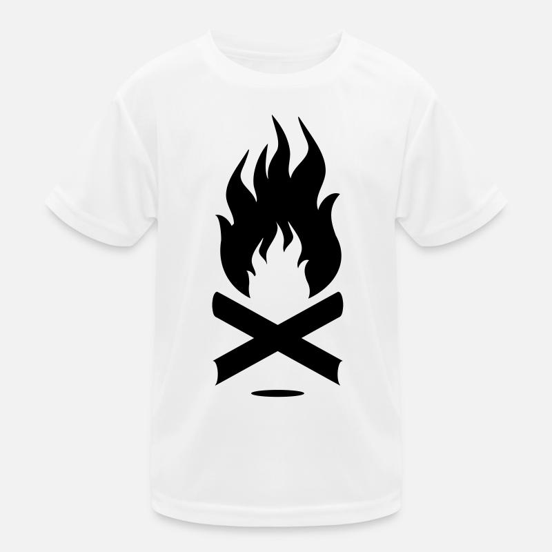 Campfire symbol with logs Kids Functional T-Shirt