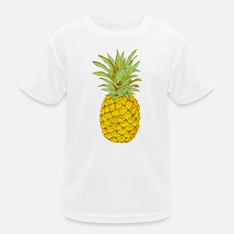 Ripe Pineapple Yellow Stylized Drawing Kids Functional T-Shirt