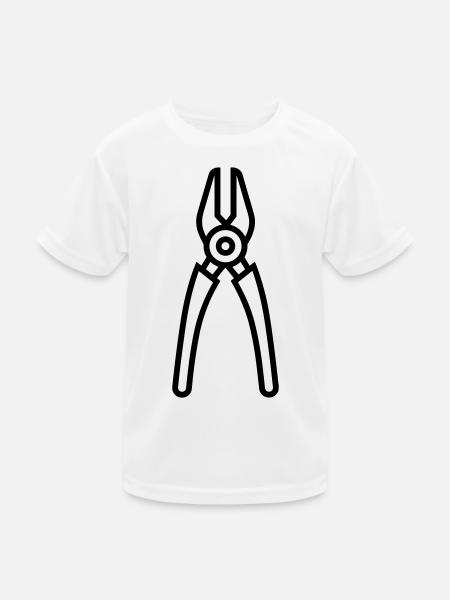Zange - Kinder Funktions-T-Shirt - Weiß - Vorne