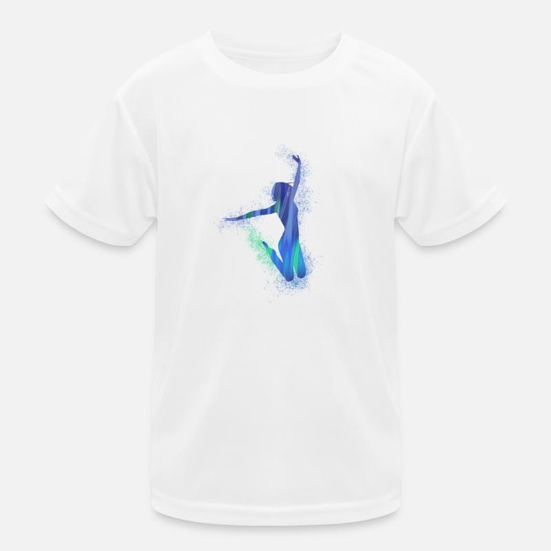 sauter, bronzage, danseur, graffiti, bleu, vert, joie T-shirt sport Enfant