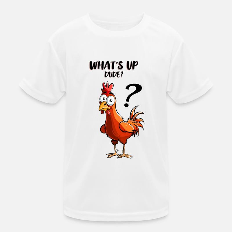 Cheeky Chicken Query: Humorous Farmyard Friend Kids Functional T-Shirt