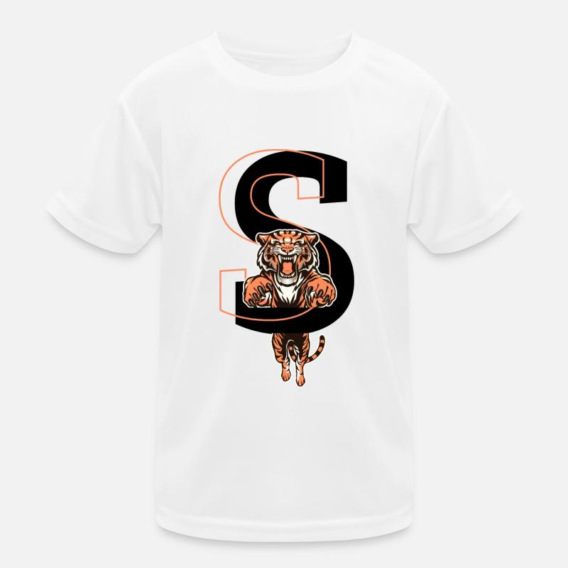 Tiger Buchstaben - Geschenkidee Kinder Funktions-T-Shirt