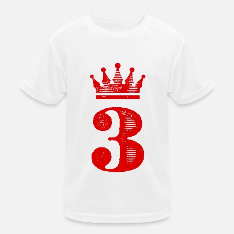 3 Zahl Krone Kinder Funktions-T-Shirt