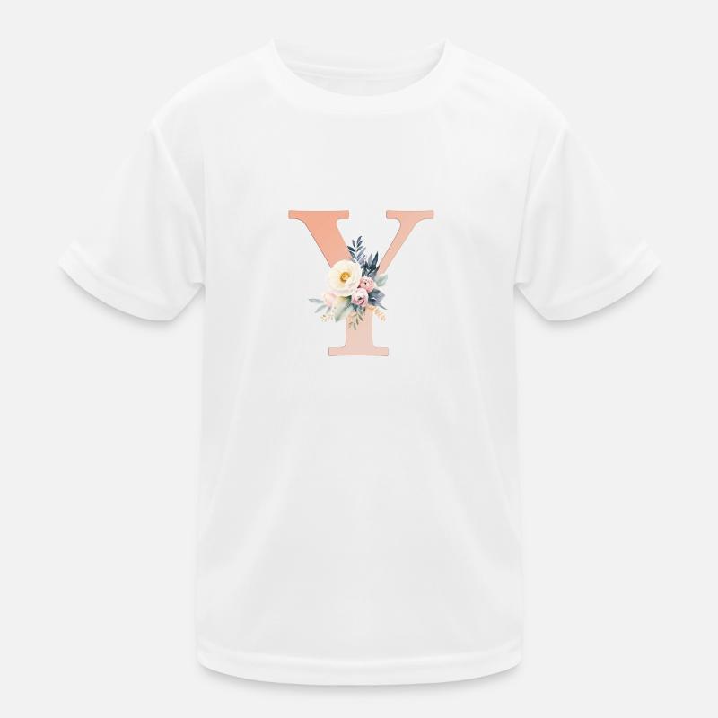 Y Monogramm , Floral, Boho Kinder Funktions-T-Shirt