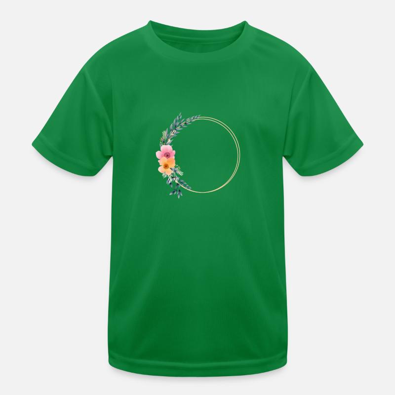 Customizable flowers, circle, colorful Kids Functional T-Shirt