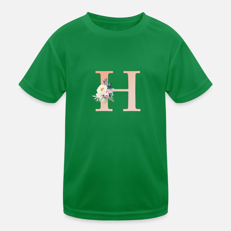 H Monogramme, Floral, Boho T-shirt sport Enfant