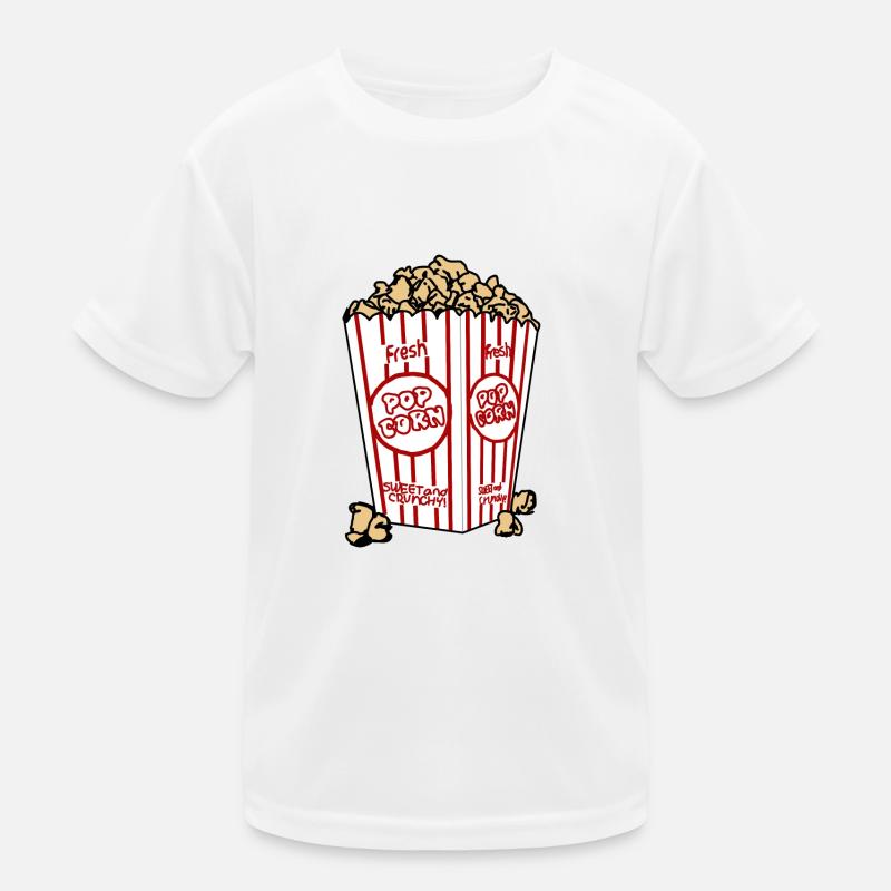 Popcorn-Becher - Kinder Funktions-T-Shirt - Weiß