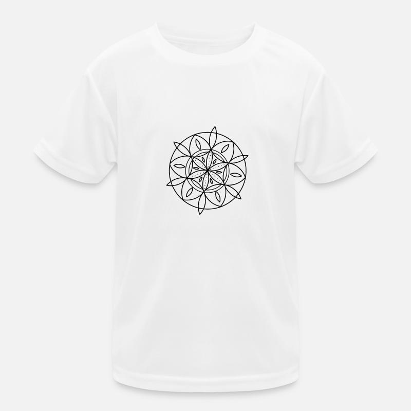 Mandala - Kinder Funktions-T-Shirt - Weiß