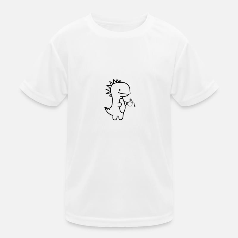 Dinosaurier Tee Kaffee Kinder Funktions-T-Shirt